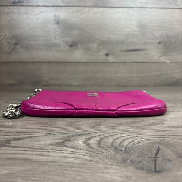 Coach Madison Purple Leather Mini Bag w/ Chain Strap Purse Wristlet Y2K Preppy - Picture 7 of 9